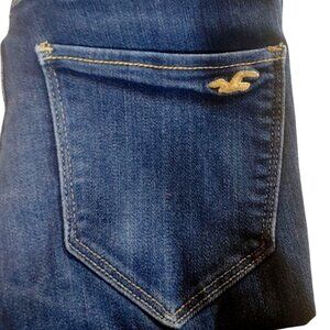 Hollister Jean Leggings 24 28 Ultra High Rise Distressed Blue Denim Fraying